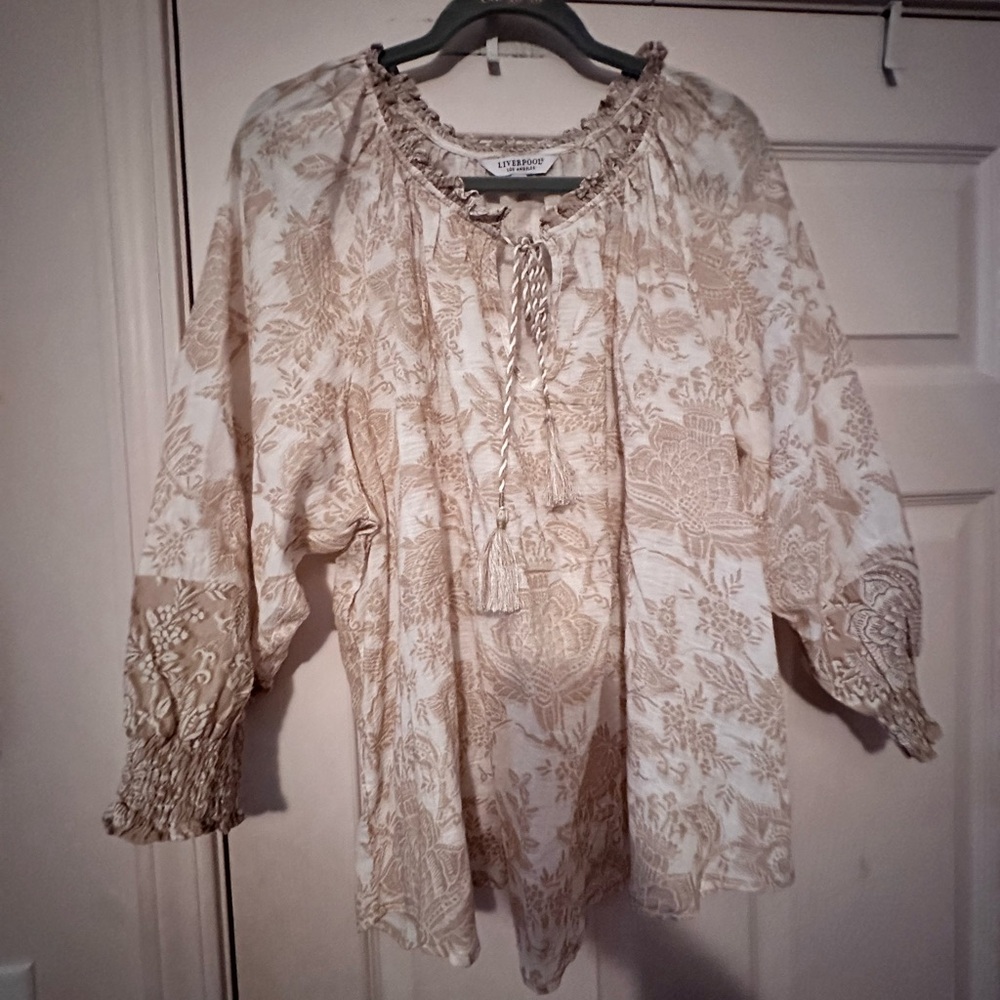 Versace style Cream Women's Top